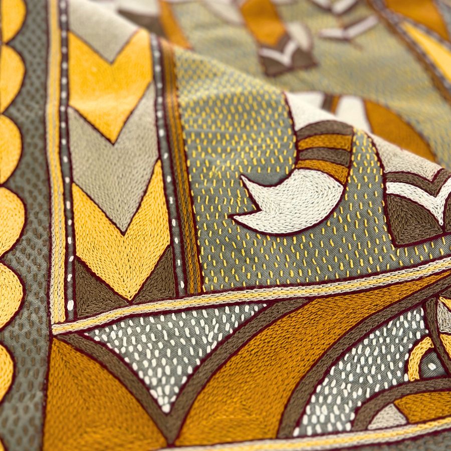 African Dawn Hand-Embroidered Cloth