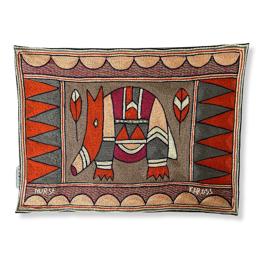 Ruby Sunset Anteater Hand-Embroidered Padded Placemat