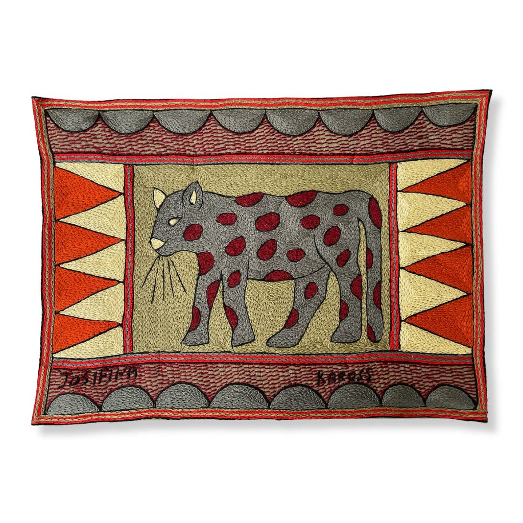Royal Zulu Leopard Hand-Embroidered  Padded Placemat