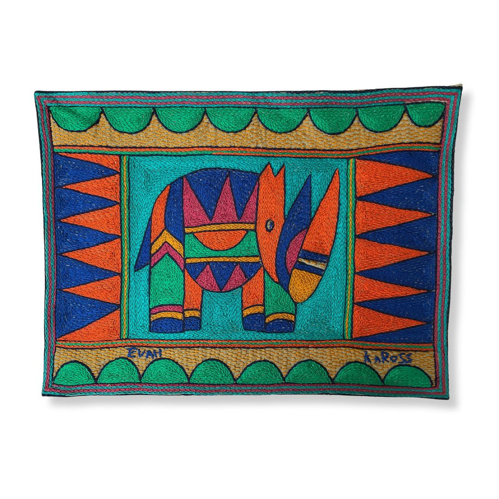 Marula’s in Autumn Rhino Hand-Embroidered Padded Placemat