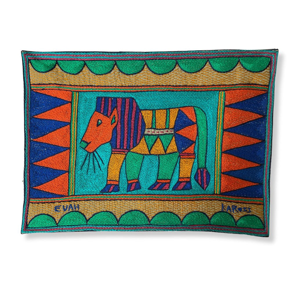 Marula’s in Autumn Lion Hand-Embroidered Padded Placemat