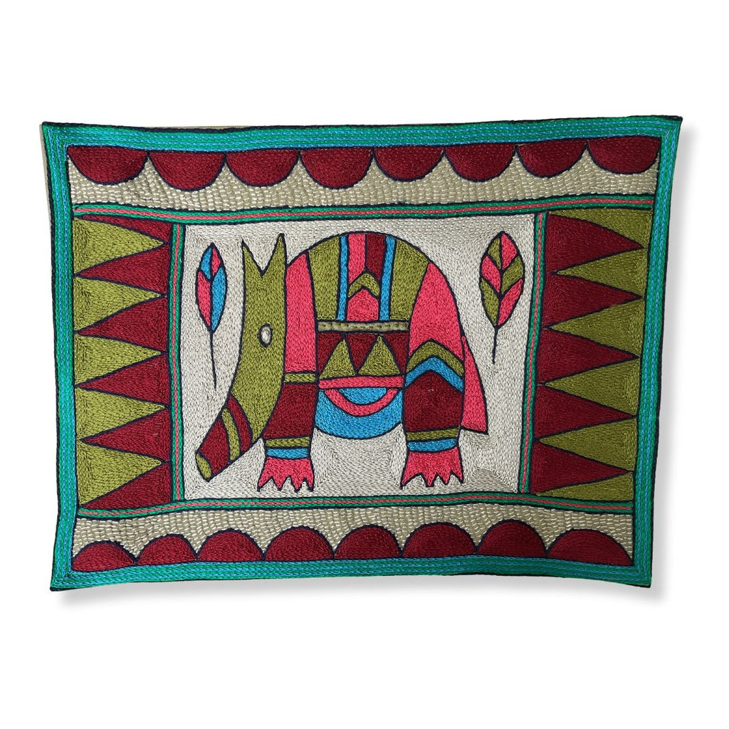 Turaco Anteater Hand-Embroidered Padded Placemat