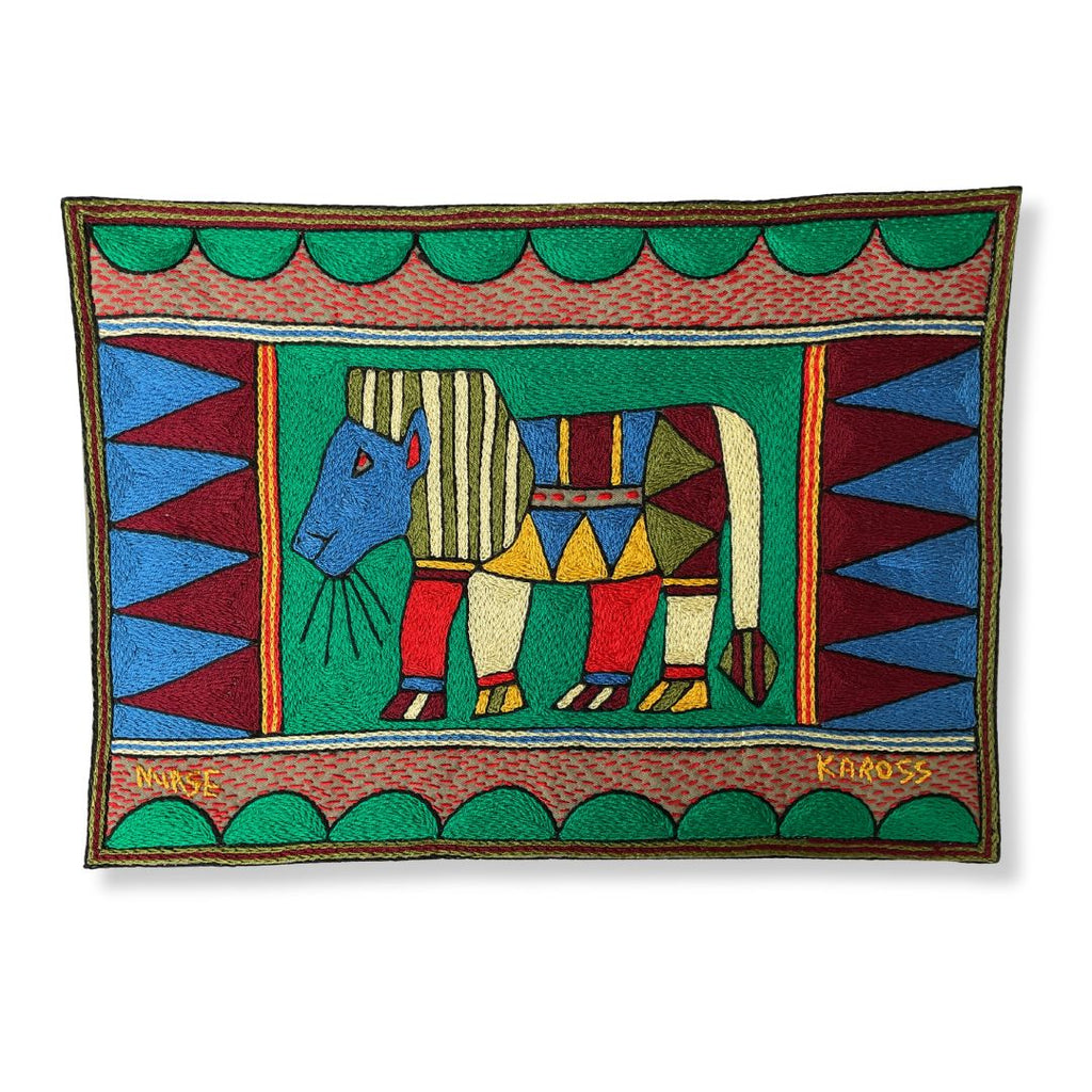 Viva Africa Lion Hand-Embroidered Padded Placemat