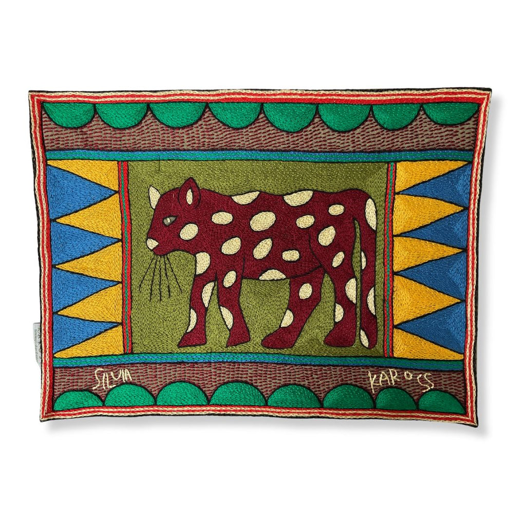 Viva Africa Leopard Hand-Embroidered Padded Placemat