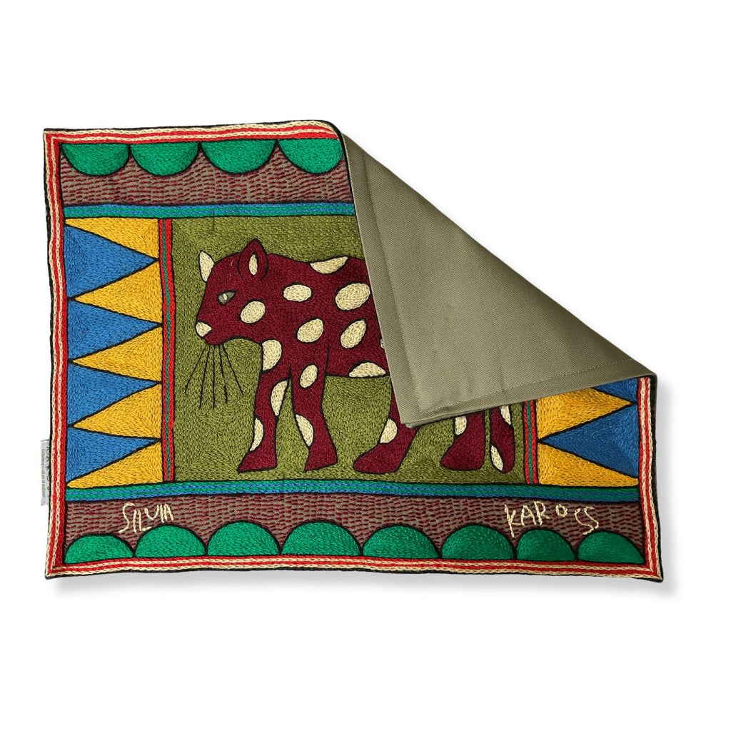 Viva Africa Leopard Hand-Embroidered Padded Placemat