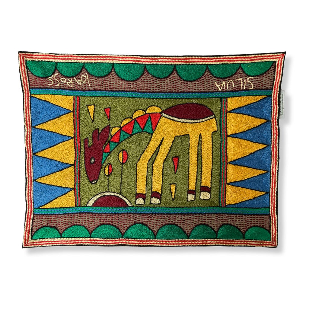Viva Africa Giraffe Hand-Embroidered Padded Placemat