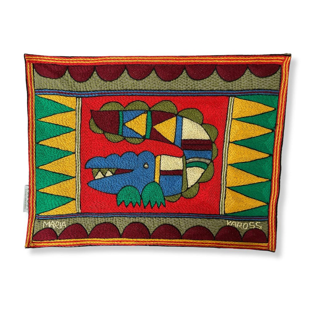 Viva Africa Crocodile Hand-Embroidered Padded Placemat