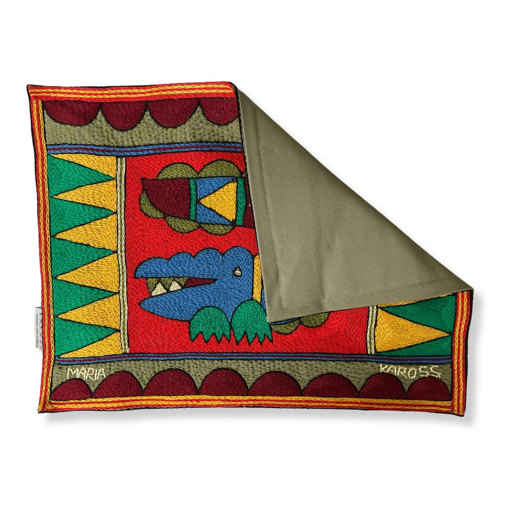 Viva Africa Crocodile Hand-Embroidered Padded Placemat