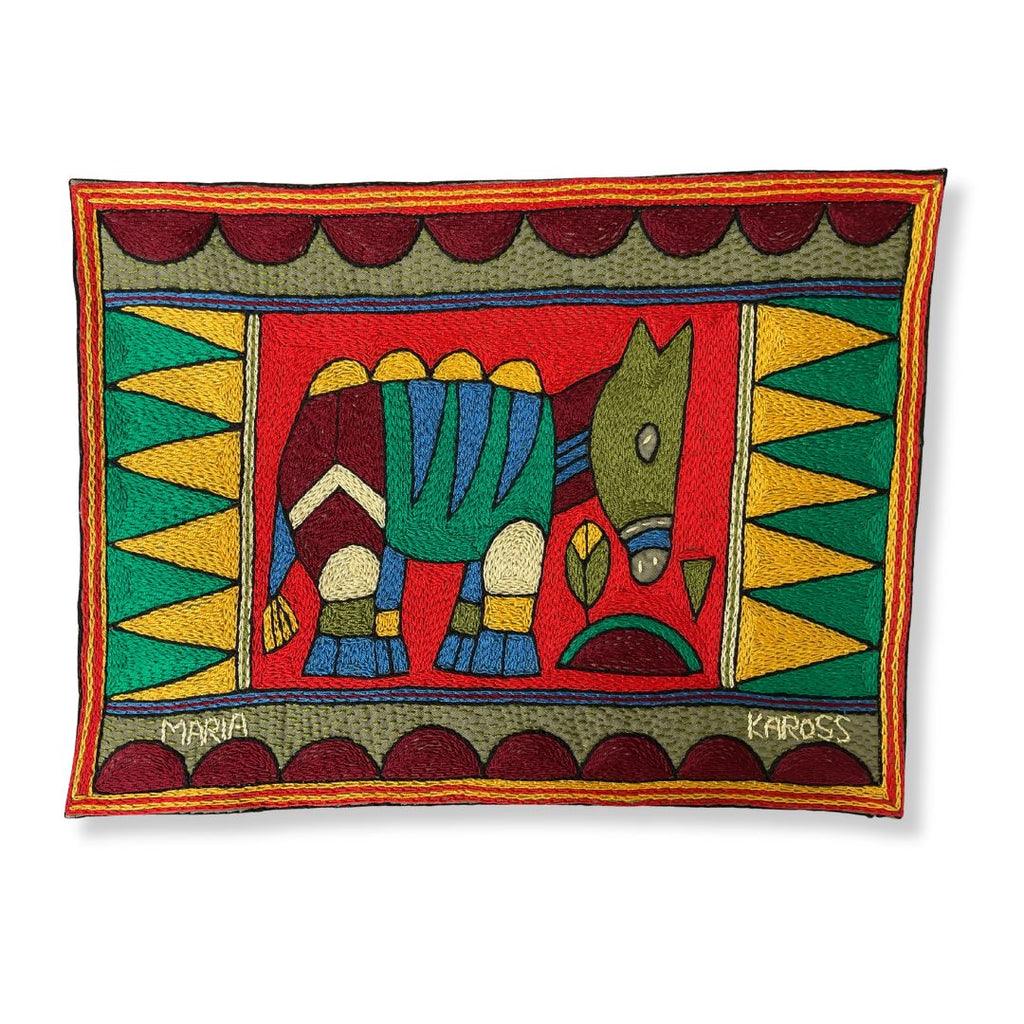 Viva Africa Antelope Hand-Embroidered Padded Placemat