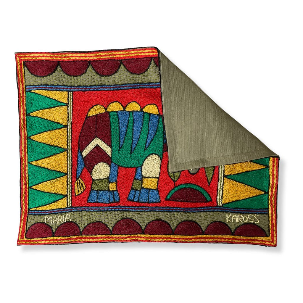 Viva Africa Antelope Hand-Embroidered Padded Placemat