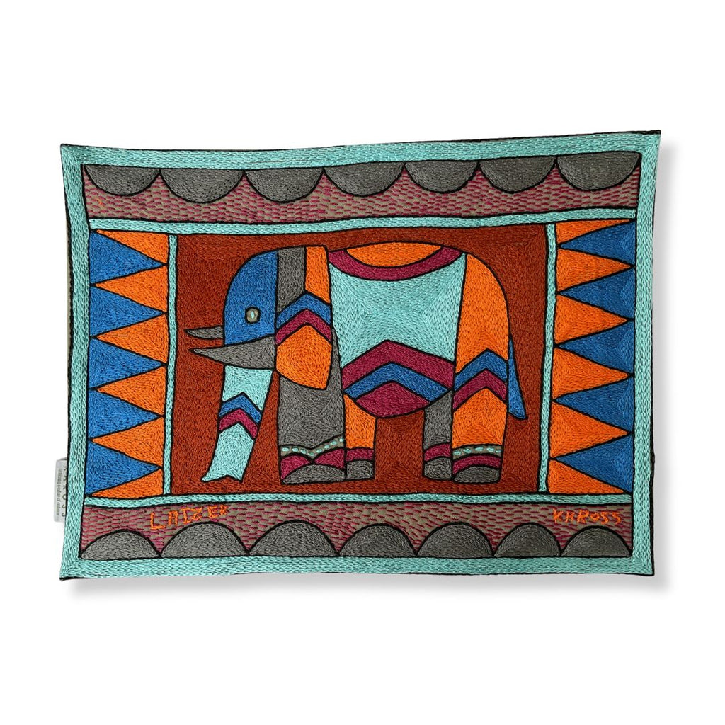 Bougainvillea Elephant Hand-Embroidered Padded Placemat