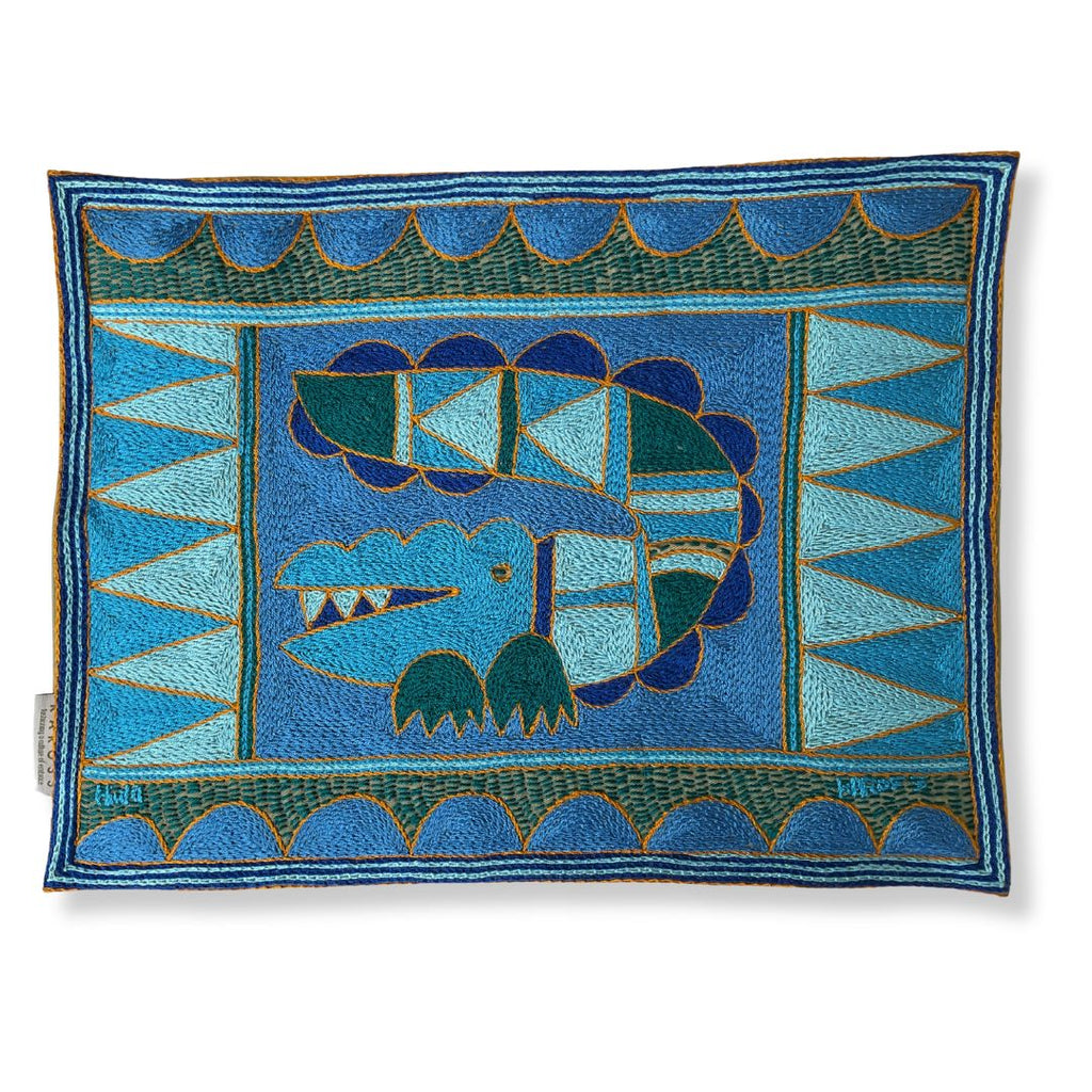 Delpht Crocodile Hand-Embroidered  Padded Placemat