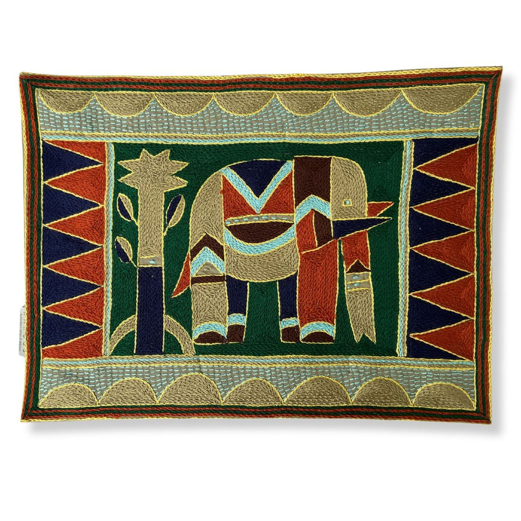 Mopani Moments Elephant Bull Hand-Embroidered Padded Placemat