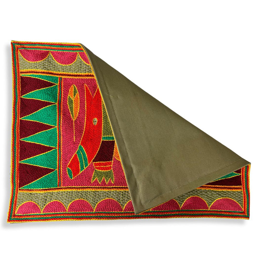 Shangaan Love Anteater Hand-Embroidered Padded Placemat