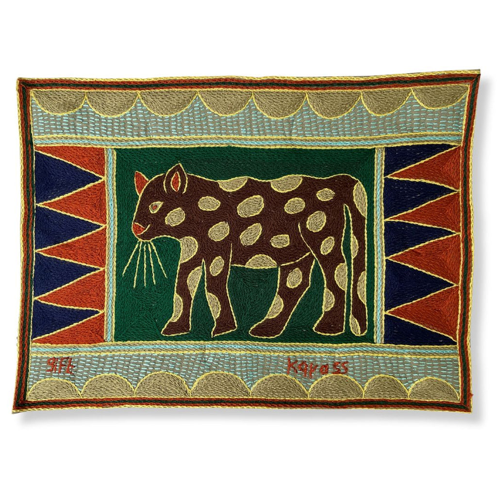 Mopani Moments Leopard Hand-Embroidered Padded Placemat