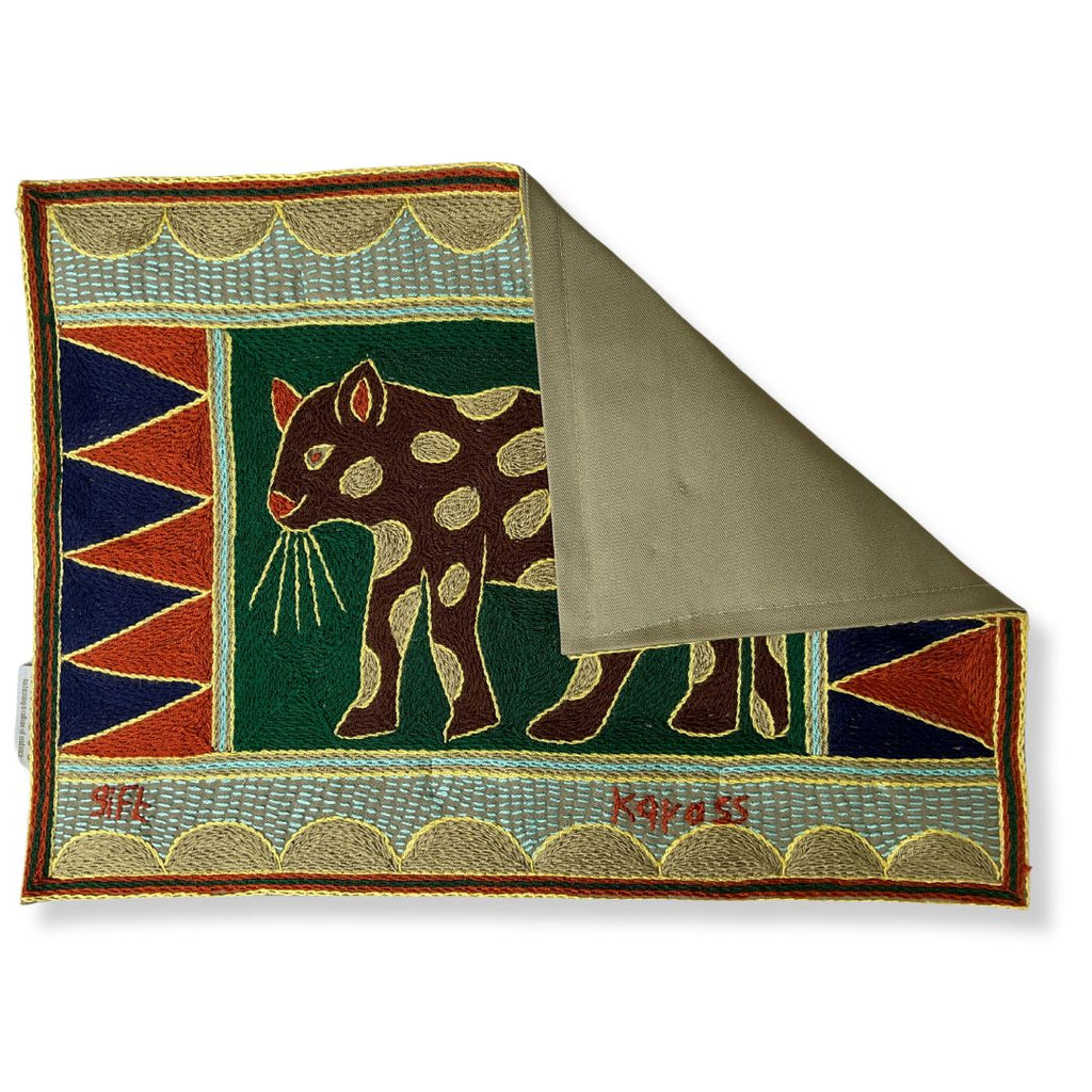Mopani Moments Leopard Hand-Embroidered Padded Placemat