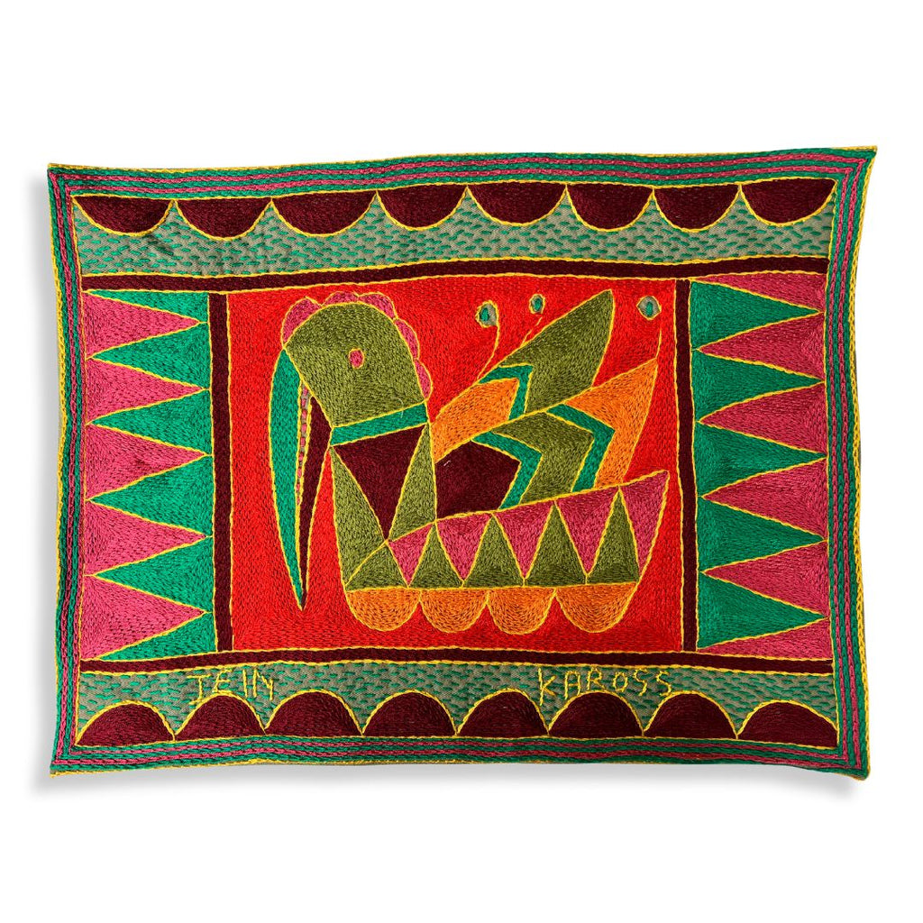 Shangaan Love Bird on Eggs Hand-Embroidered Padded Placemat
