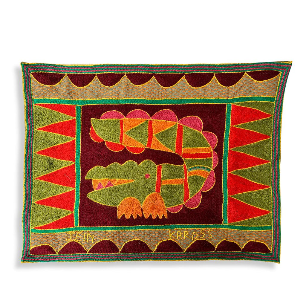 Shangaan Love Crocodile Hand-Embroidered Padded Placemat