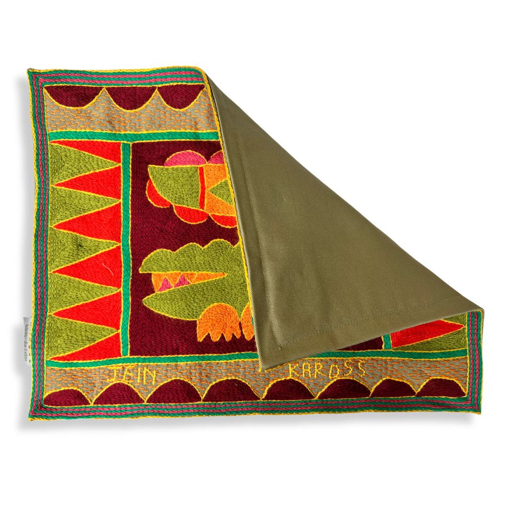 Shangaan Love Crocodile Hand-Embroidered Padded Placemat