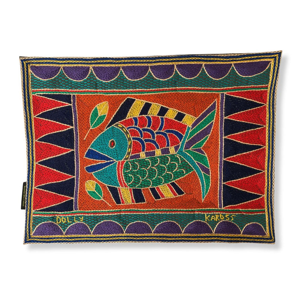Happy Days Fish Padded Hand-Embroidered Placemat