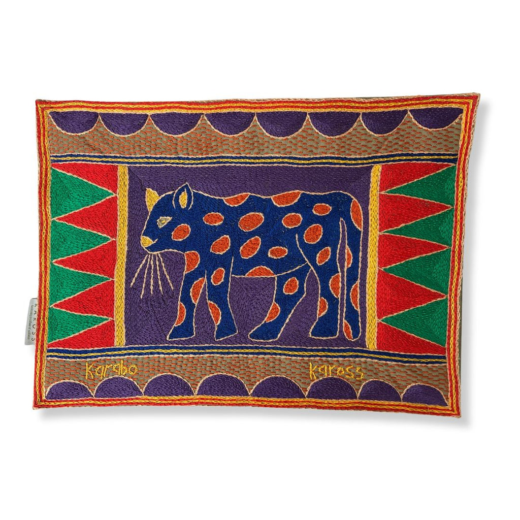 Happy Days Leopard Hand-Embroidered Padded Placemat
