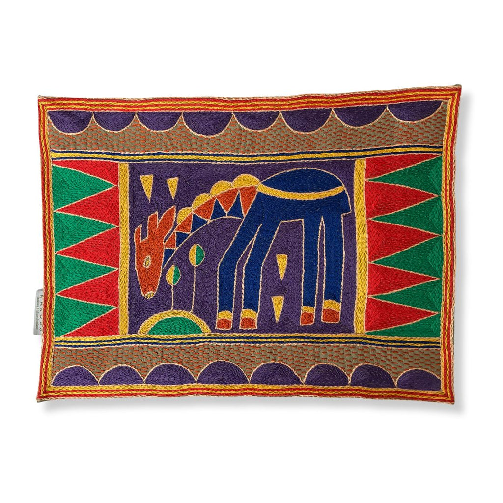 Happy Days Giraffe handmade Embroidered Padded Placemat