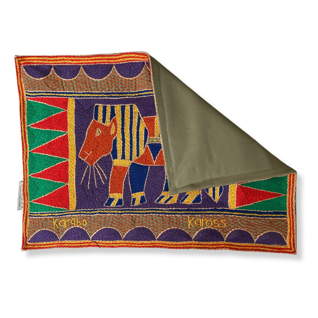 Happy Days Lion Hand-Embroidered Padded Placemat