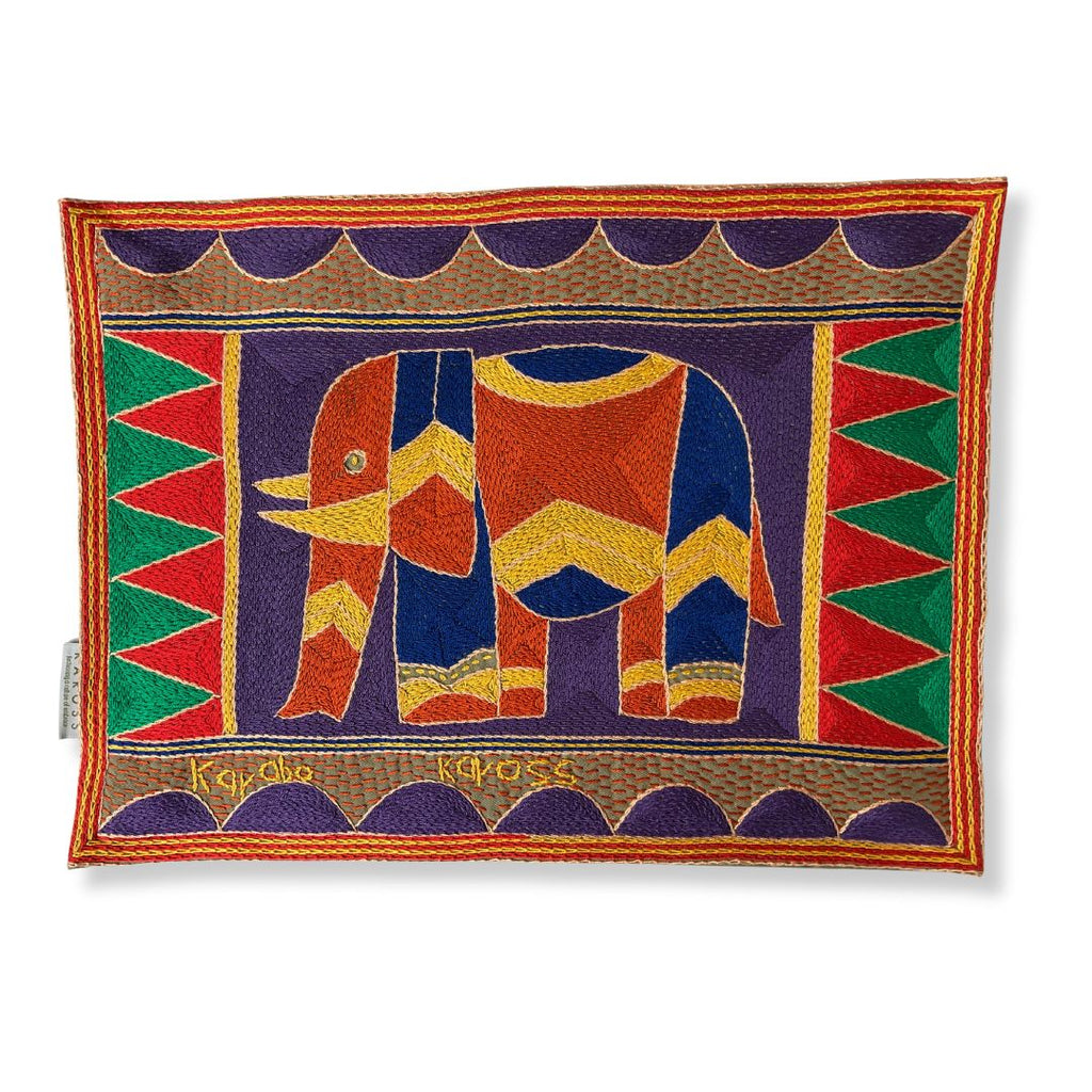 Happy Days Elephant handmade Hand-Embroidered Padded Placemat