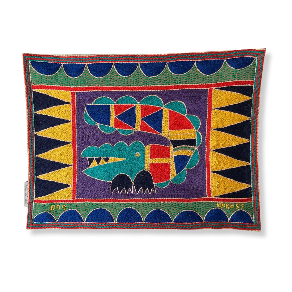 Happy Days Crocodile Hand-Embroidered Padded Placemat