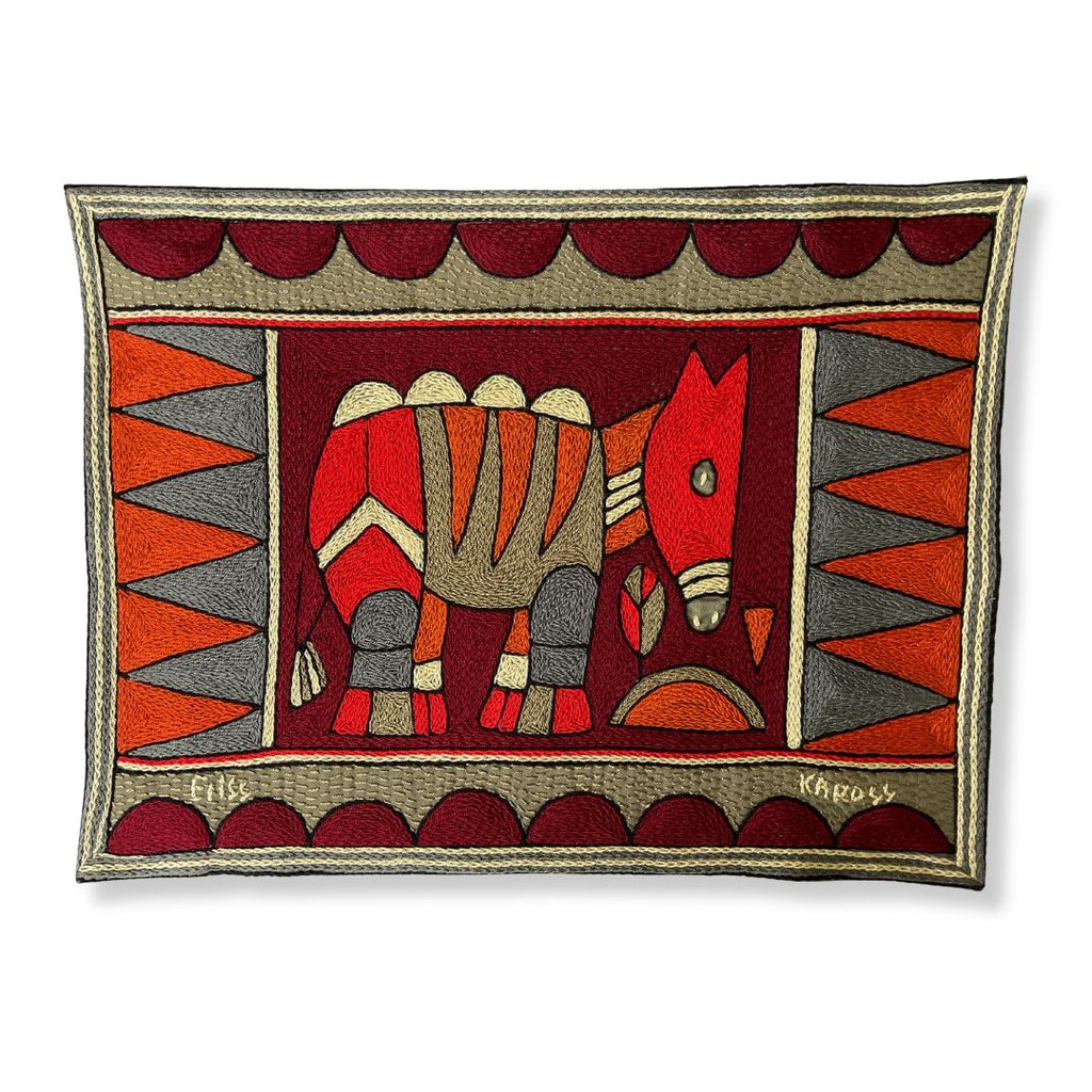Royal Zulu Antelope Hand-Embroidered  Padded Placemat