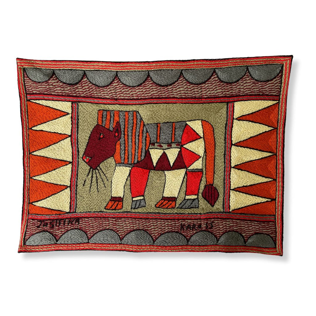 Royal Zulu Lion Hand-Embroidered  Padded Placemat