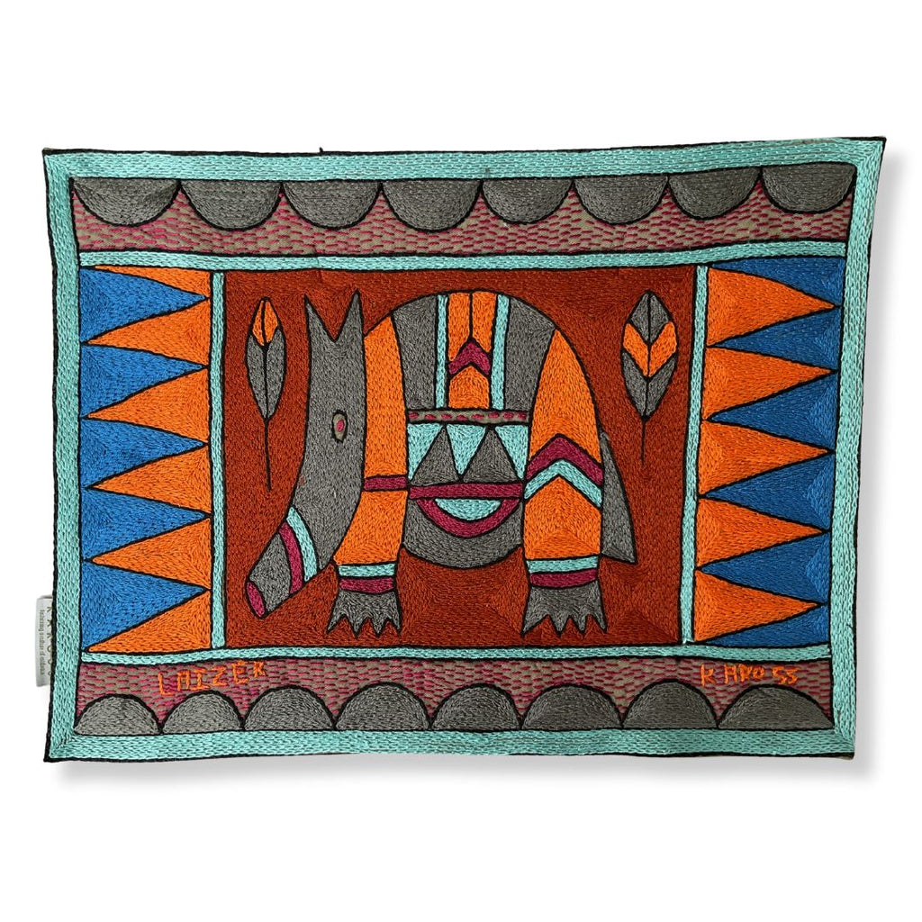 Bougainvillea Anteater Hand-Embroidered Padded Placemat