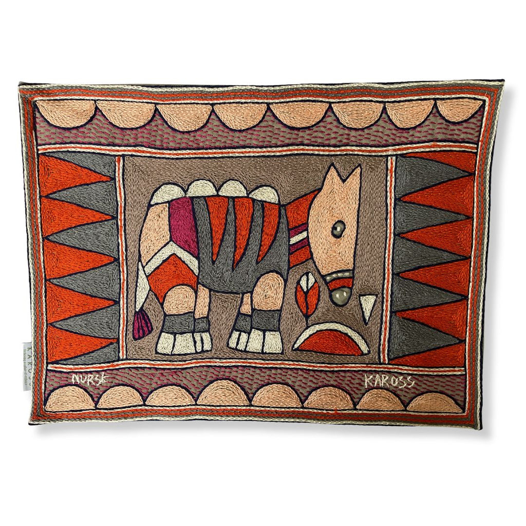 Ruby Sunset Antelope Hand-Embroidered Padded Placemat