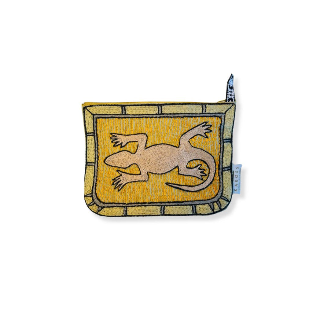 Ode to the African Savannah Hand-Embroidered Zip pouch medium
