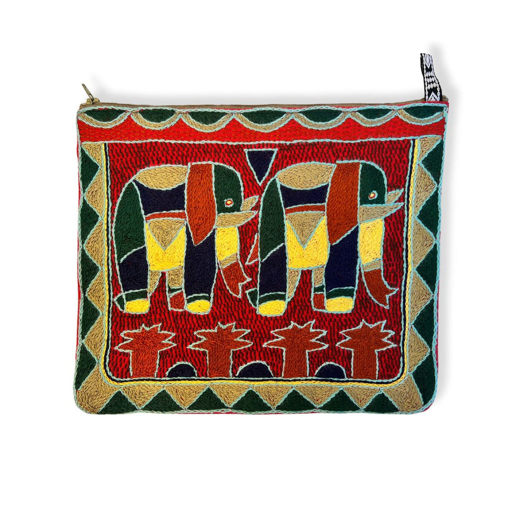 Mopani Moments Hand-Embroidered Zip Pouch Large