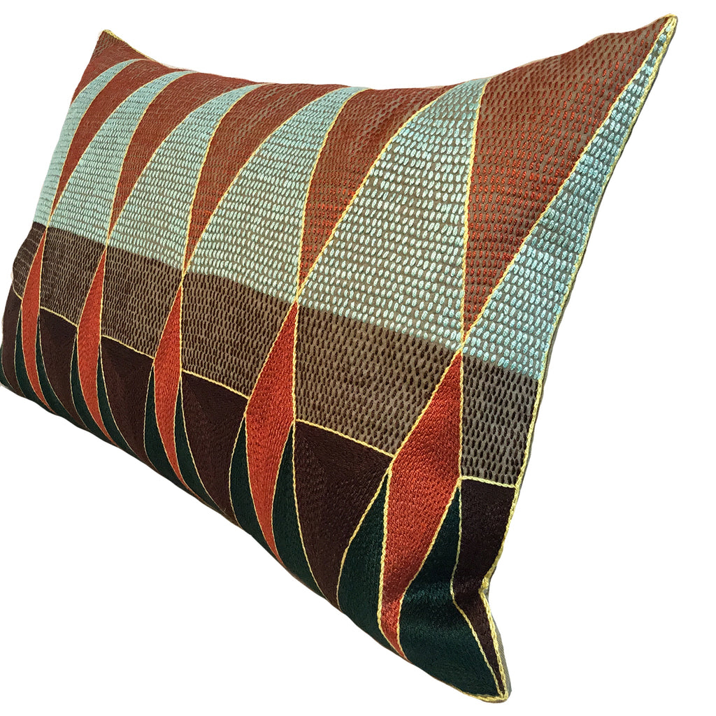 Mopani Moments Geometric Hand-Embroidered Cushion Cover