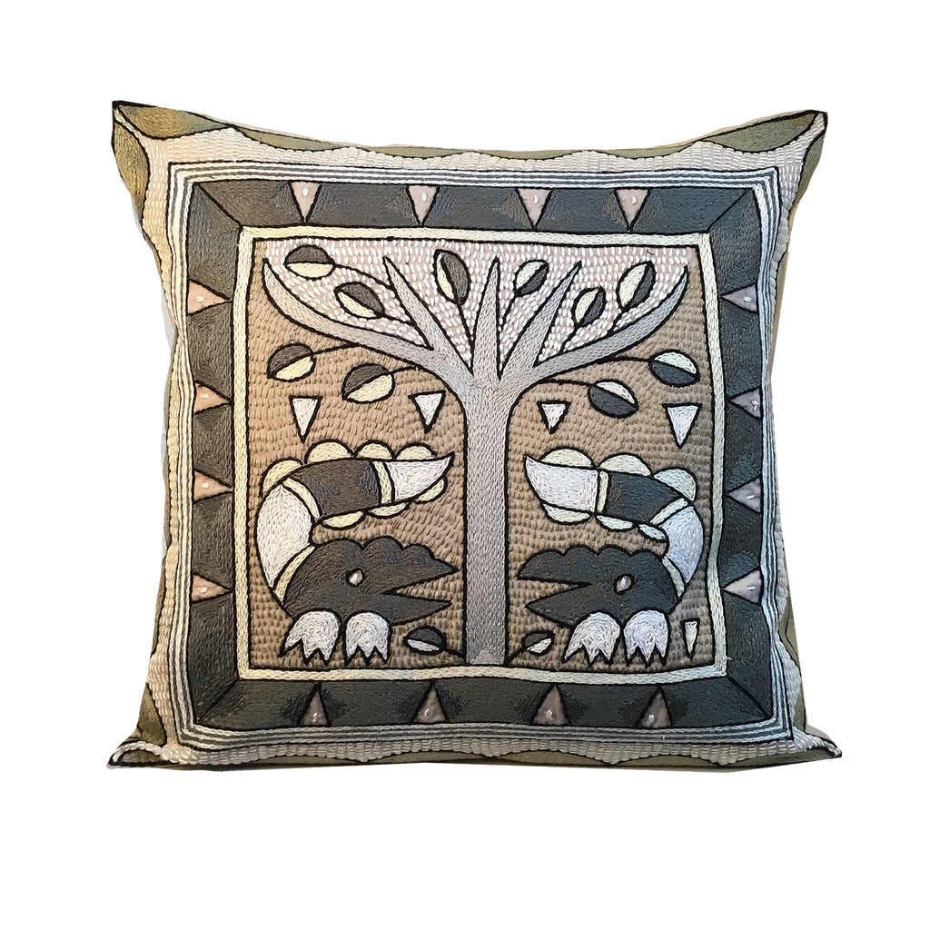 Scatterling of Africa Crocodile Love Hand-Embroidered Cushion Cover